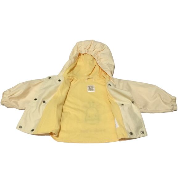 Carter's Hooded Jacket Yellow Giraffe Design Scallop Hem Baby Girls Size 6-9 M - Picture 3 of 9